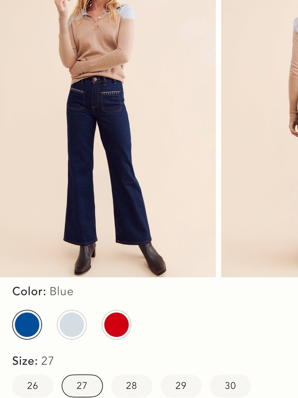 Pilcro Wide-Leg Jeans in Dark Blue